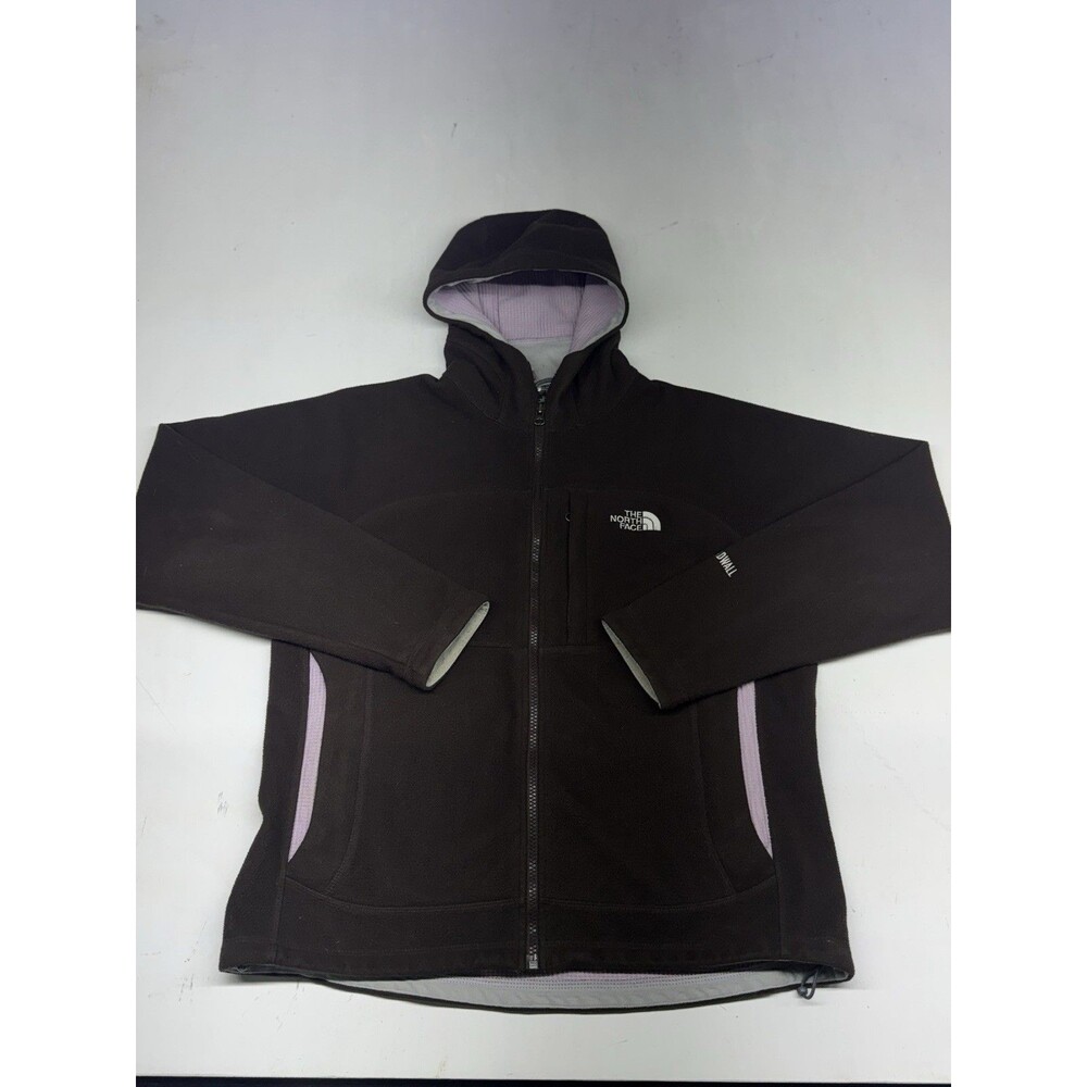The North Face Jacket Womens Large Brown Fleece Hooded Full Zip WindWall Outdoor